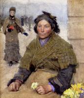 Sir George Clausen - Flora The Gypsy Flower Seller